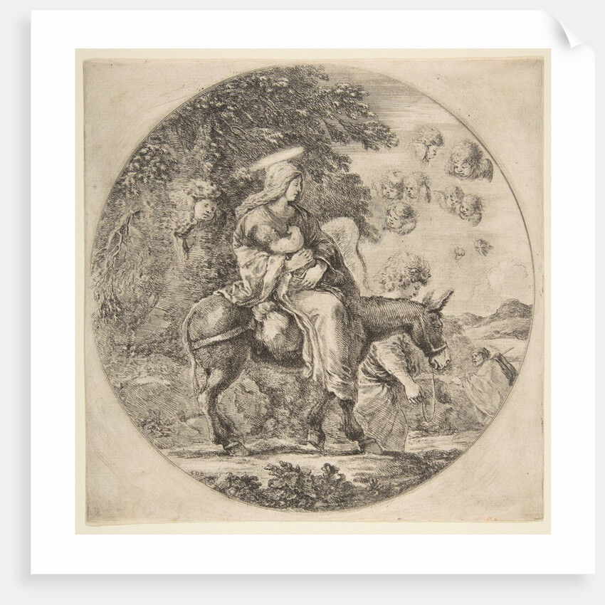 Flight into Egypt, a round composition, ca. 1662 by Stefano della Bella
