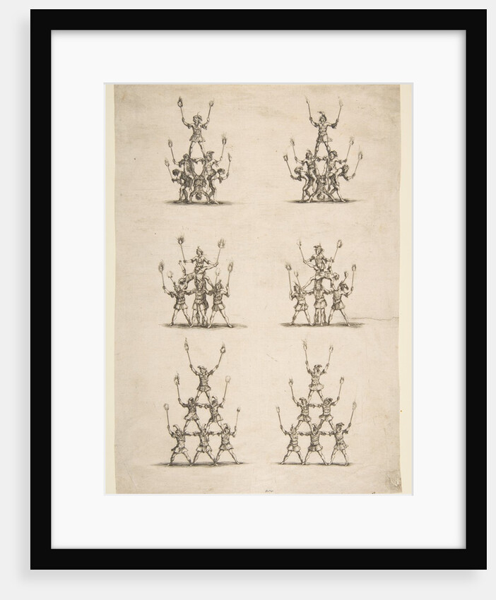 Thirty-six Acrobats in Six Groups, 1652 by Stefano della Bella