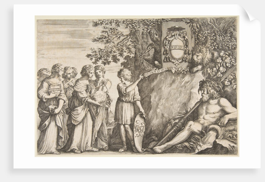 Ornament design for a thesis, the Strozzi coat of arms at top, ca. 1660 by Stefano della Bella