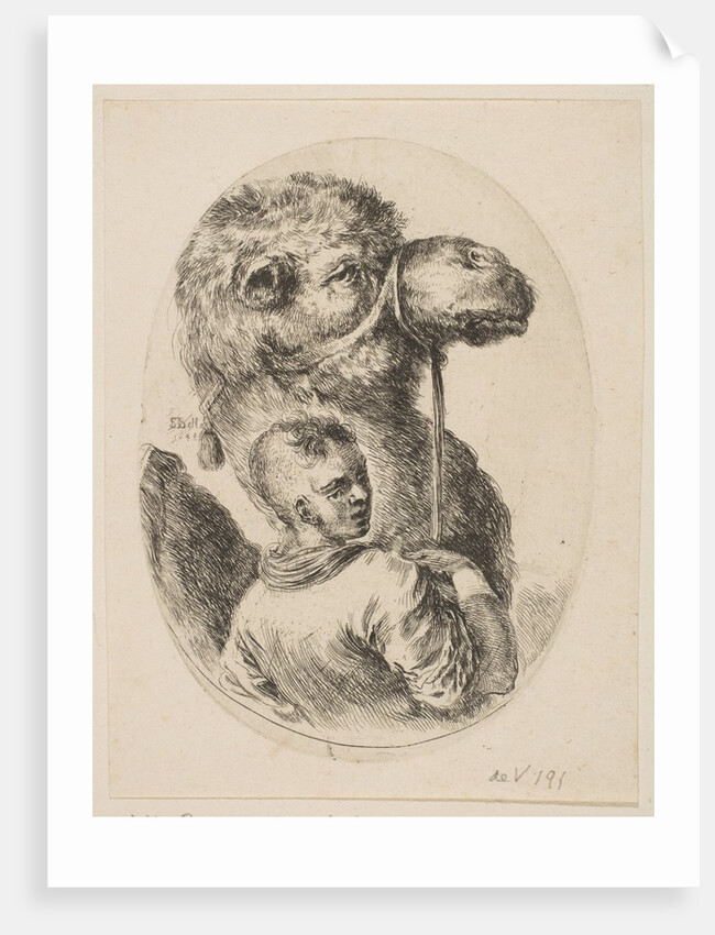A slave holds a camel by the bridle, from 'Several heads in the Persian style by Stefano della Bella