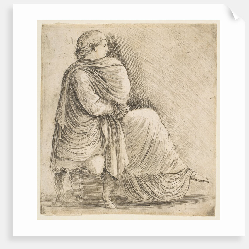 Seated Woman in Profile after Antique Bas Relief, ca. 1660 by Stefano della Bella