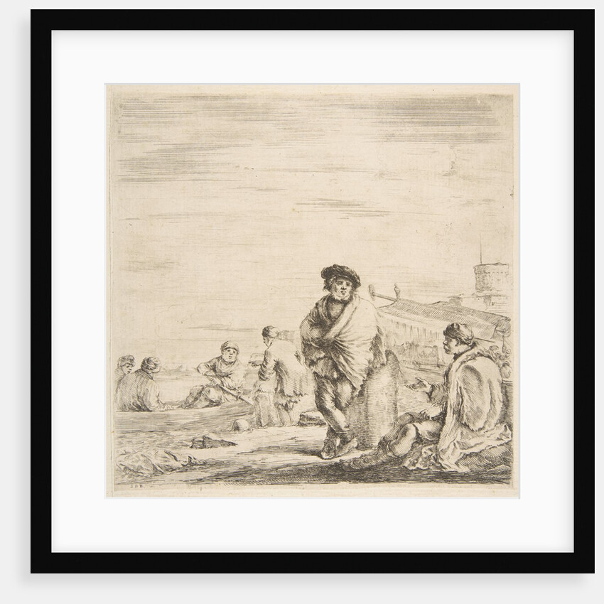 A standing sailor talking to a seated Levantine, ca. 1660 by Stefano della Bella