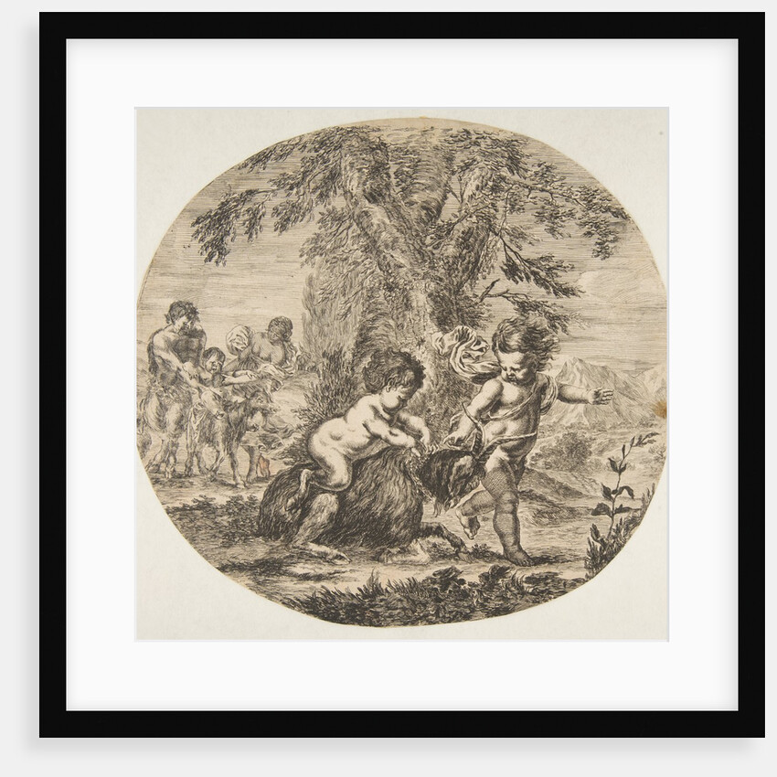 A child and a satyr child playing with a goat, ca. 1657 by Stefano della Bella