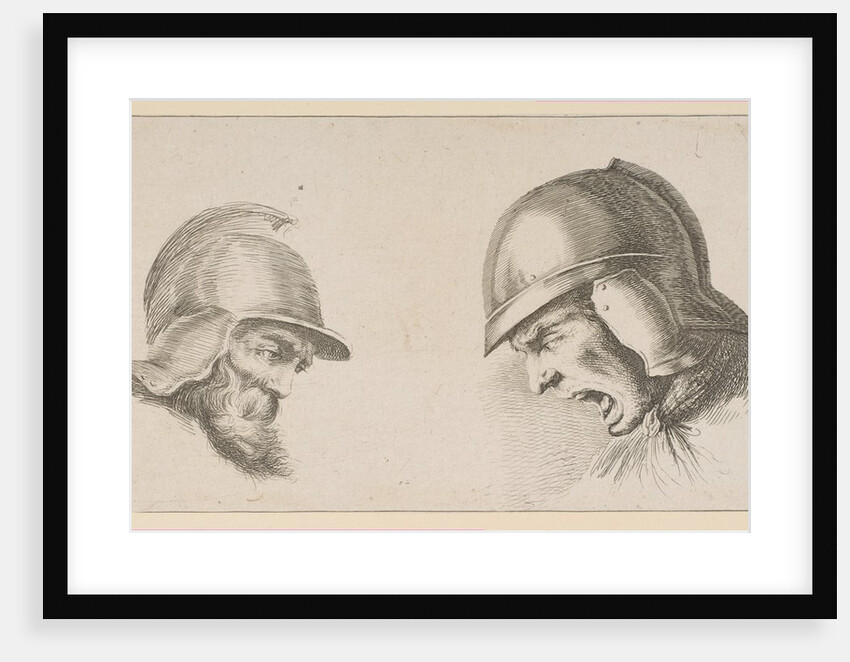 Two Heads of Old Soldiers, after 1641 by Peregrine Lovell