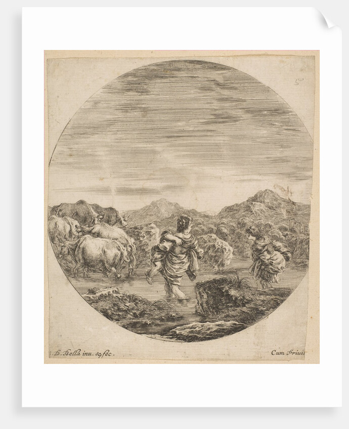 Two Women Crossing a Stream, ca. 1646 by Stefano della Bella
