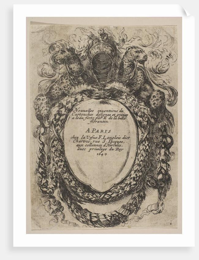 Cartouche with Title: Nouvelles inventions de Cartouches, 1647 by Stefano della Bella