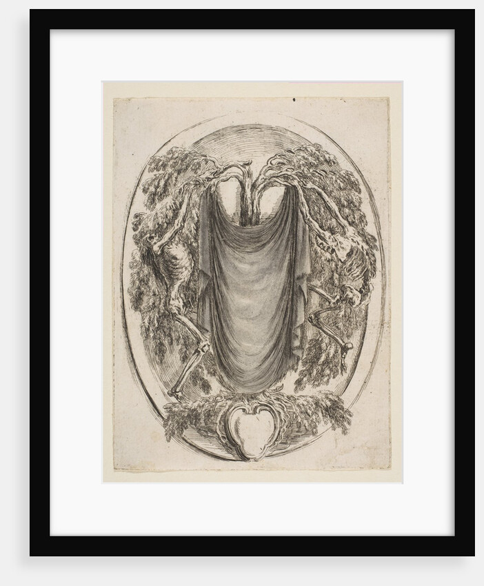 Cartouche with Skeletons, 1647 by Stefano della Bella