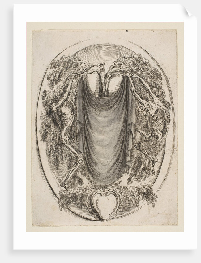 Cartouche with Skeletons, 1647 by Stefano della Bella