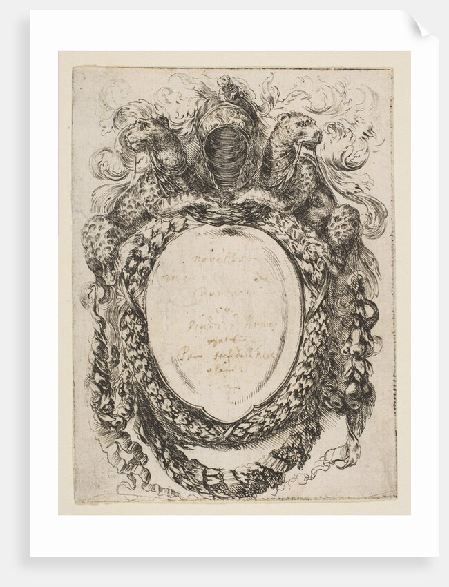Cartouche Crowned by Helmet and Leopards, 1647 by Stefano della Bella