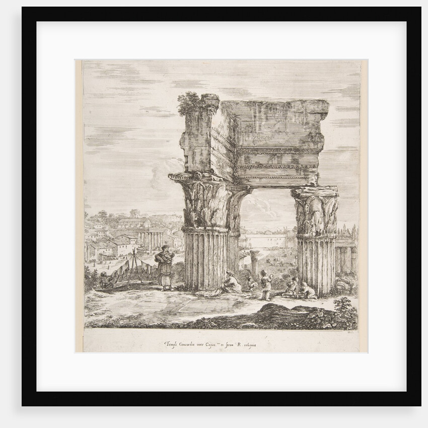 The Temple of Vespasian and the Roman Forum, from 'Six large views, four of Rome, and two …, 1656 by Stefano della Bella