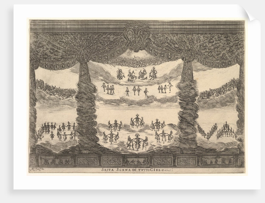 Sixth scene, the heavens, from 'The marriage of the gods', 1637 by Stefano della Bella