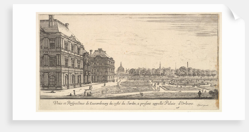 View of Luxembourg from the garden side of the Palais d'Orleans, from 'Various views of…, 1649-51 by Stefano della Bella