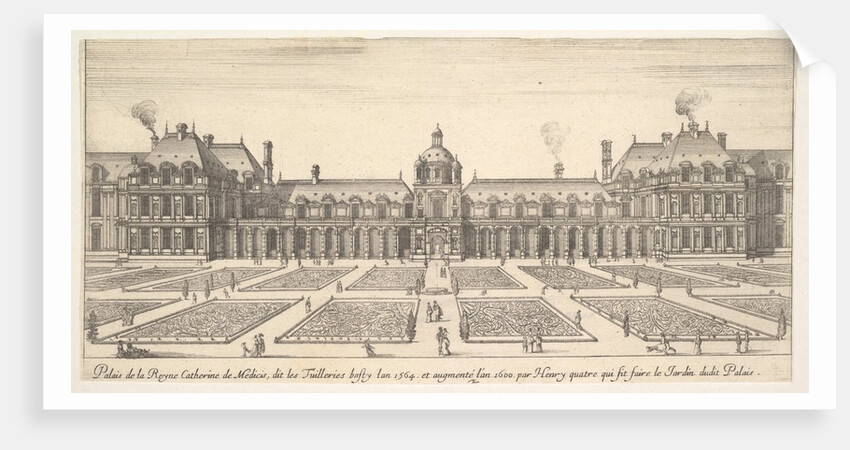 The palace of Catherine de Medici, called the Tuilleries, from 'Various views of remark…, 1649-51 by Stefano della Bella