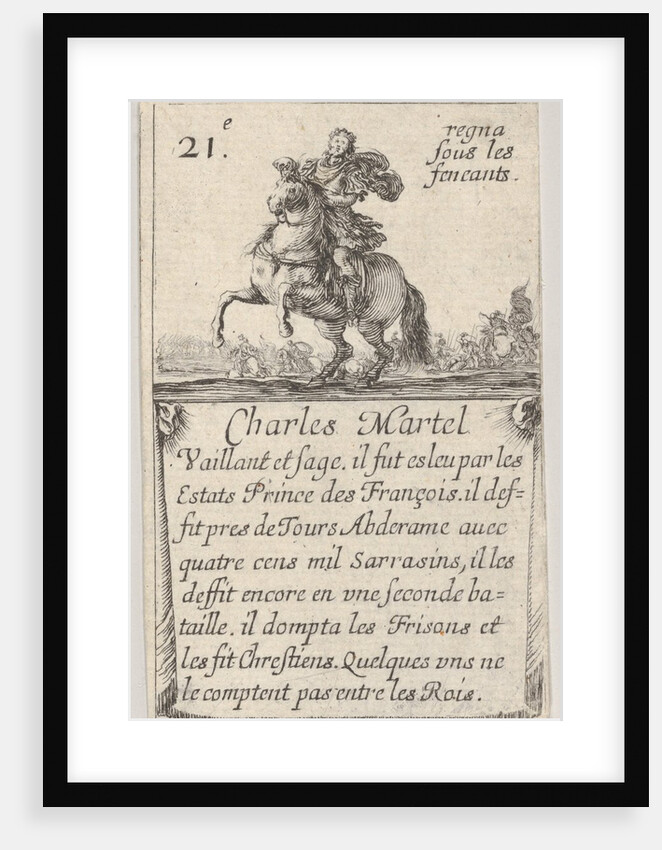 Charles Martel / Vaillant et sage…, from 'Game of the Kings of France by Stefano della Bella