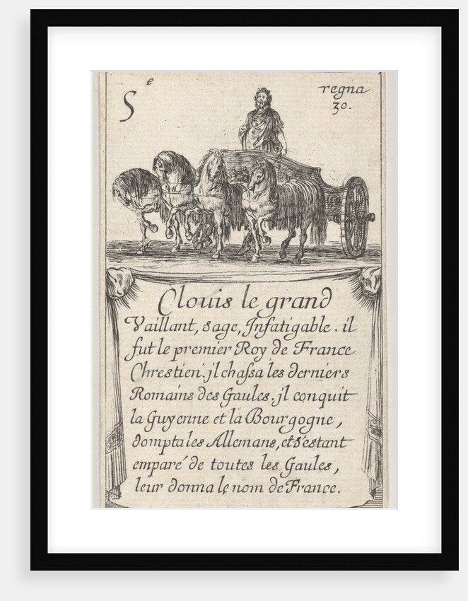 Clovis le grand / Vaillant, sage…, from 'Game of the Kings of France by Stefano della Bella