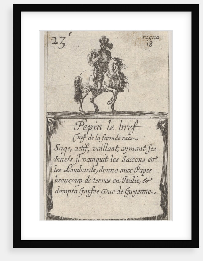 Pepin le bref / Chef de la seconde race…, from 'Game of the Kings of France by Stefano della Bella
