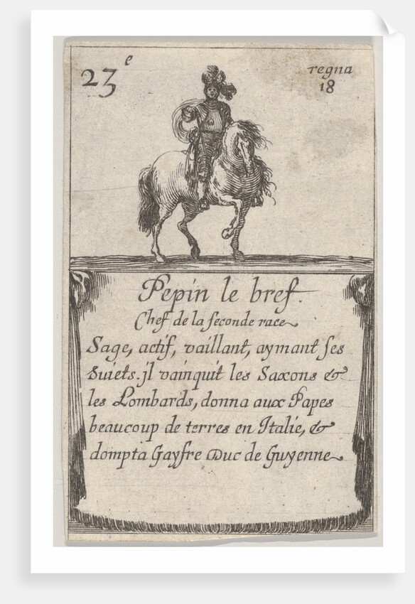 Pepin le bref / Chef de la seconde race…, from 'Game of the Kings of France by Stefano della Bella