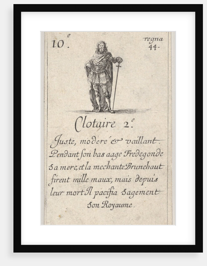 Clotaire 2.-e / Juste, moderé…, from 'Game of the Kings of France by Stefano della Bella