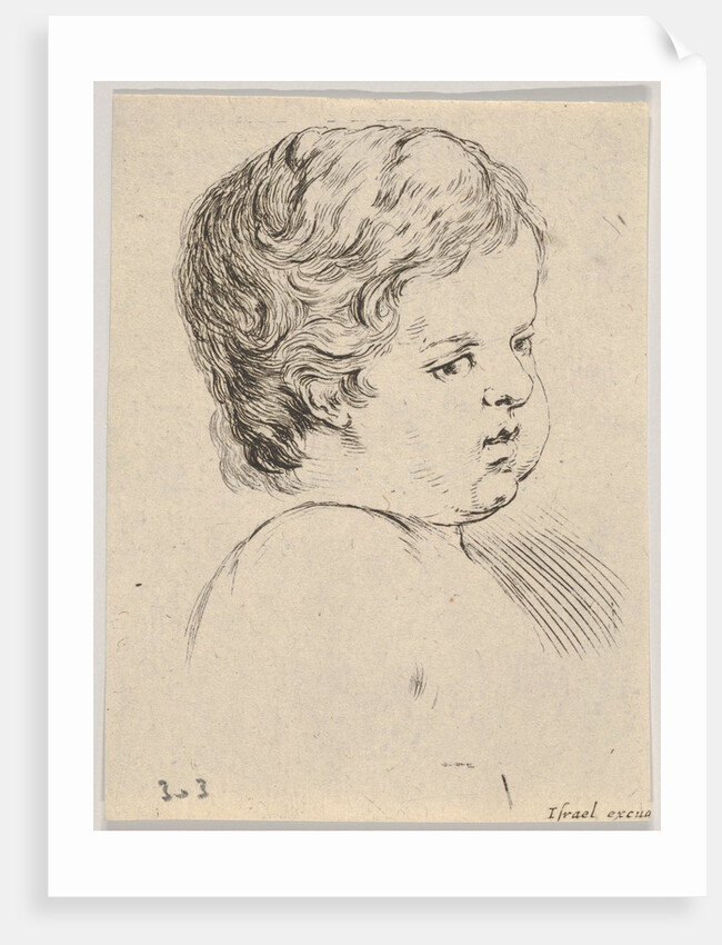 Plate 12: head of a child, from 'The Book for Learning to Draw by Stefano della Bella