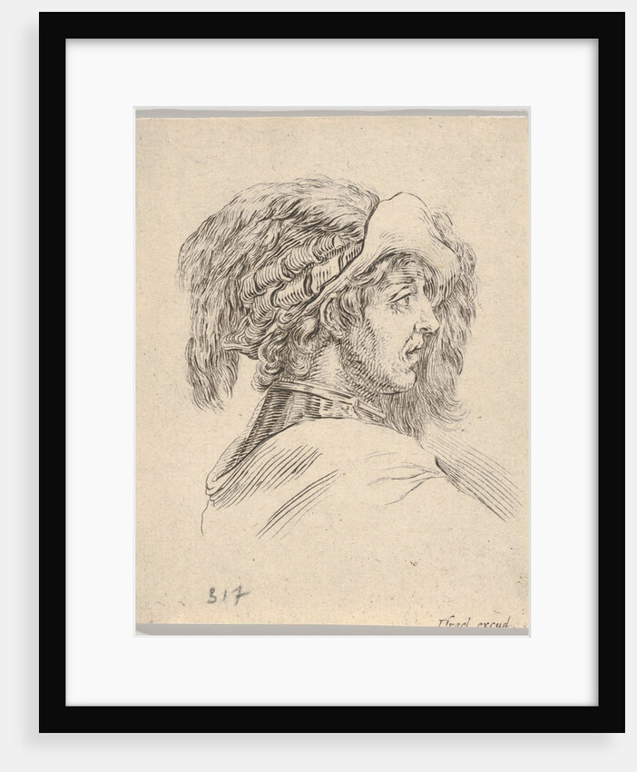 Head of a Man without a Beard, Turned in Profile to the Right, from Diverse Heads and Figu…, 1650 by Stefano della Bella