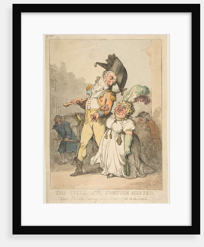 The Successful Fortune Hunter, or Captain Shelalee Leading Miss Marrowfat to the Temple of…, 1802 by Thomas Rowlandson