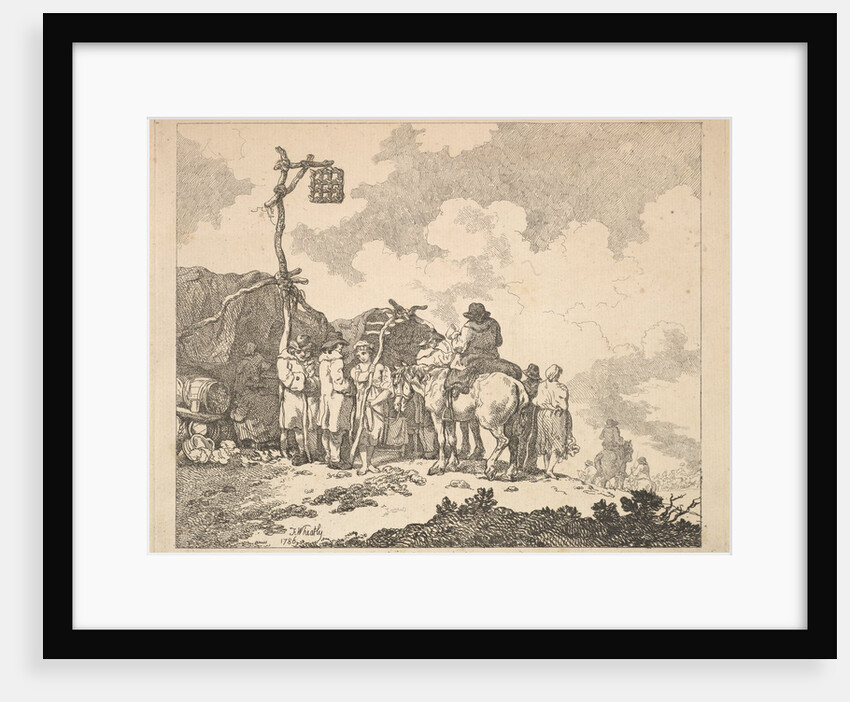 A Fair - A Group of Gypsies - Men and Women in Rustic Clothes in Front of Two Makeshift Te…, 1786 by Thomas Rowlandson