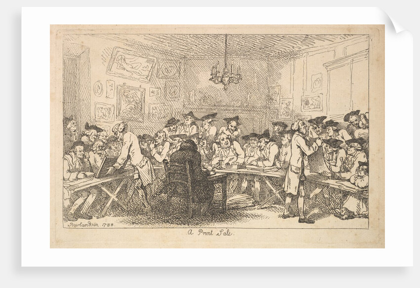 A Print Sale - A Night Auction, 1788 by Thomas Rowlandson