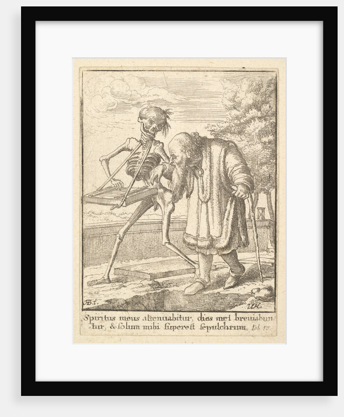Old man, from the Dance of Death, 1651 by Wenceslaus Hollar