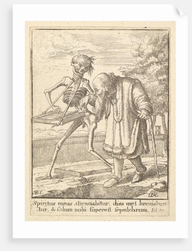 Old man, from the Dance of Death, 1651 by Wenceslaus Hollar