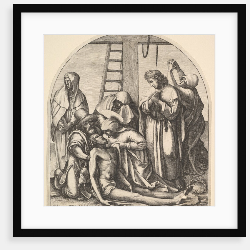 Descent from the cross, after Holbein, 1640 by Wenceslaus Hollar