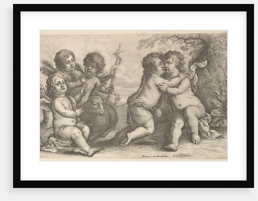 Jesus and St. John embracing, with Cherubs, 1646 by Wenceslaus Hollar