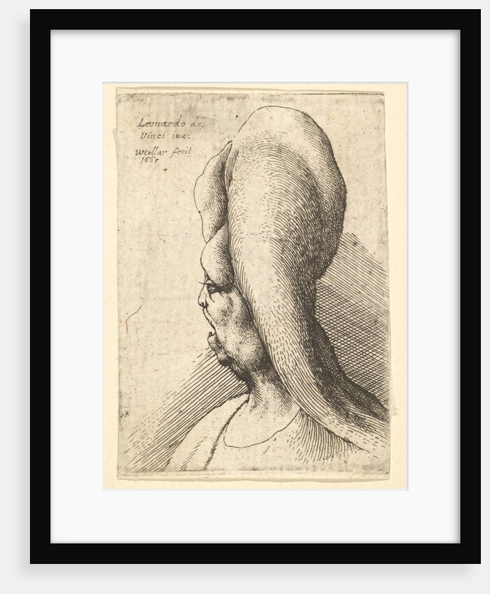 Bust of a deformed old woman with one tooth, facing left, 1665 by Wenceslaus Hollar