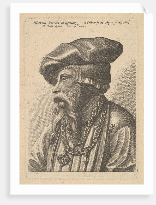 Bearded man with chain necklace, 1647 by Wenceslaus Hollar