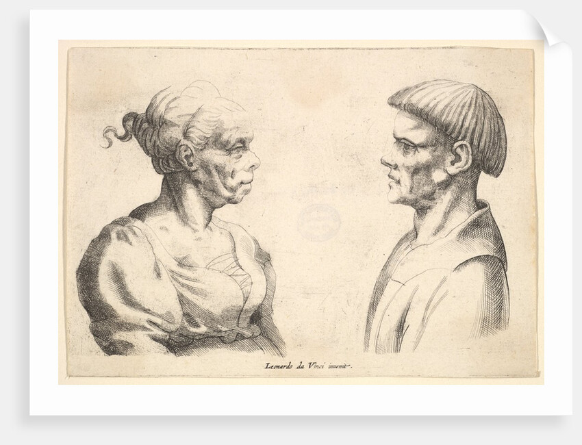 Two heads, 1625-77 by Wenceslaus Hollar