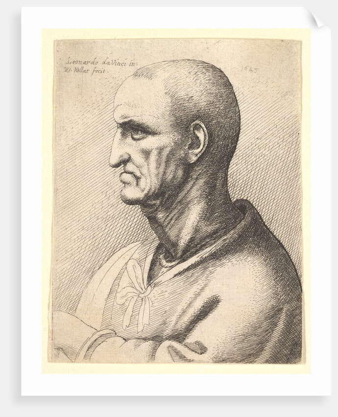 Man with stern expression in profile to left, 1645 by Wenceslaus Hollar