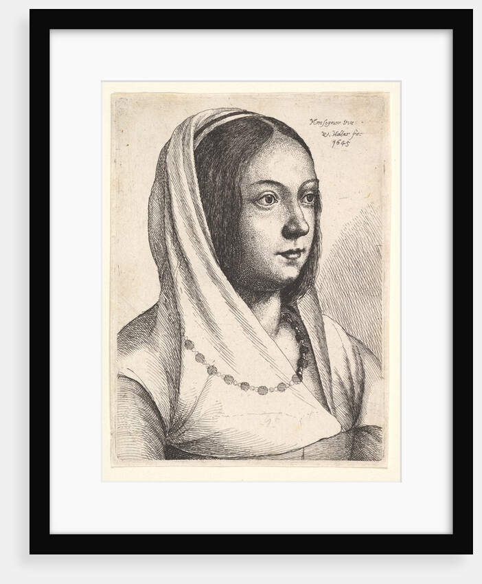 Young woman with a scarf on her head, after Bonsignori, 1645 by Wenceslaus Hollar