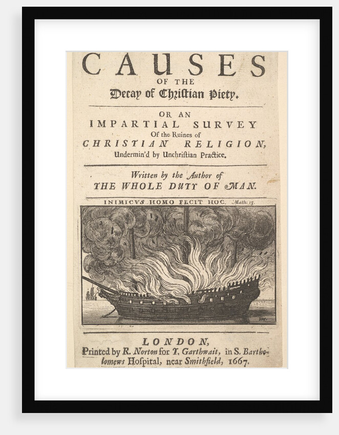 Title page: The Causes of the Decay of Christian Piety, 1667 by Wenceslaus Hollar