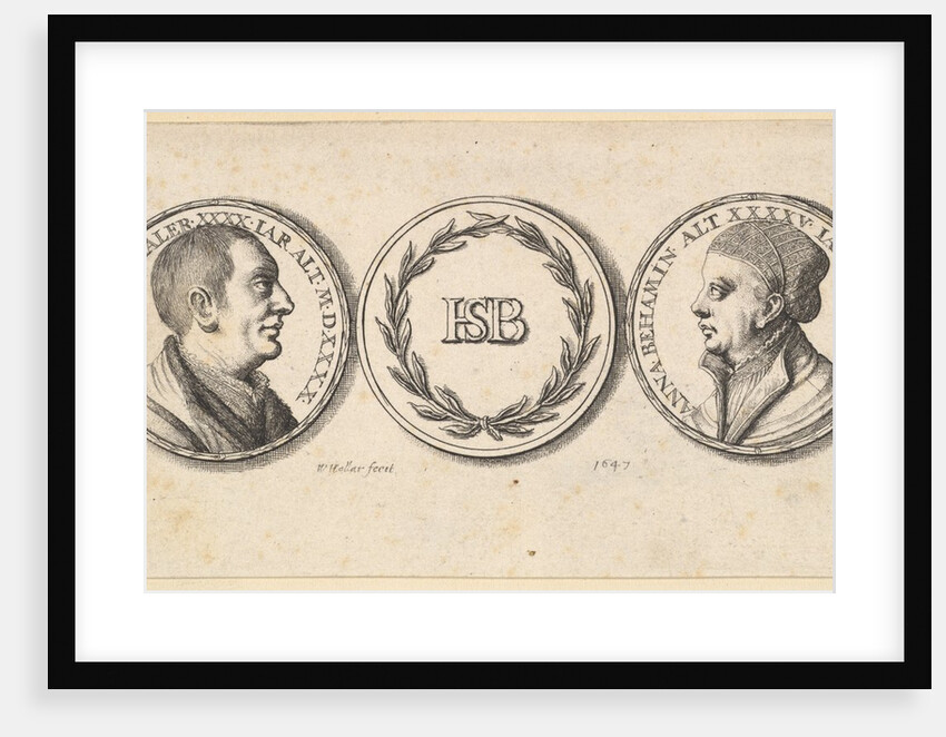 Medallions with portraits of Sebald Beham and Anna Beham, 1647 by Wenceslaus Hollar