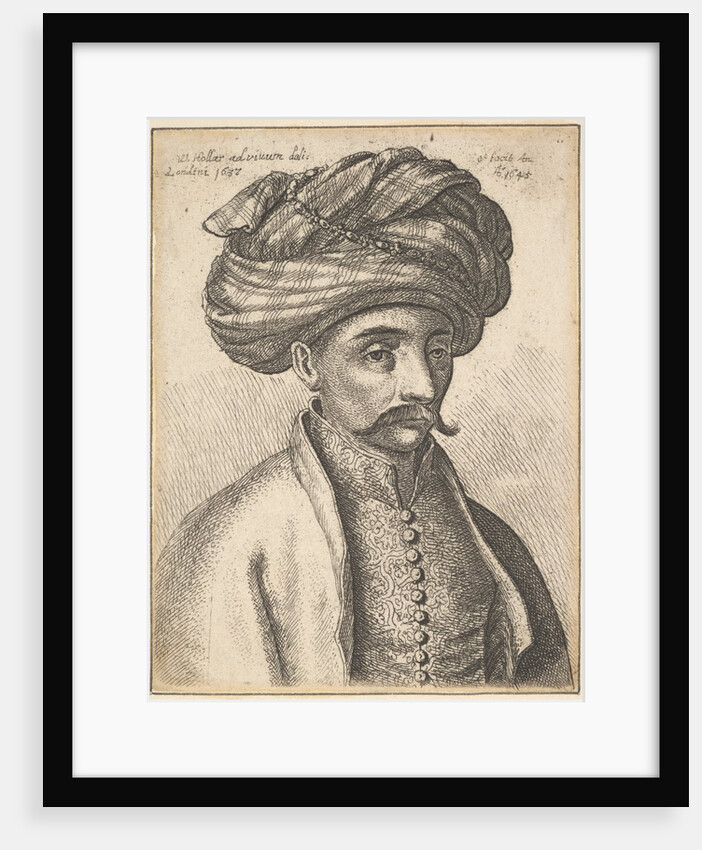 Head and shoulders of a Turk, with a moustache and a large turban, 1645 by Wenceslaus Hollar