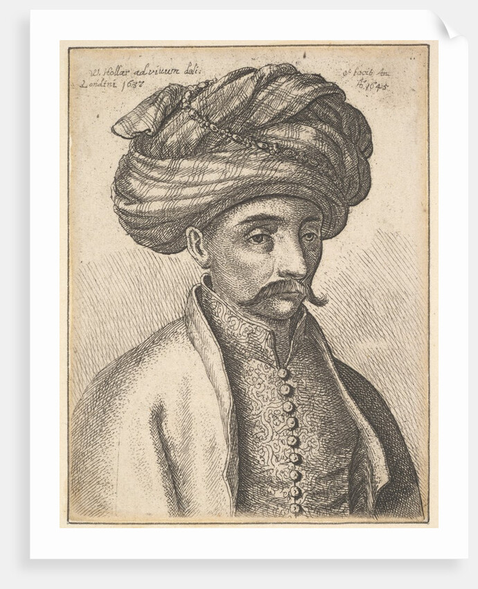 Head and shoulders of a Turk, with a moustache and a large turban, 1645 by Wenceslaus Hollar