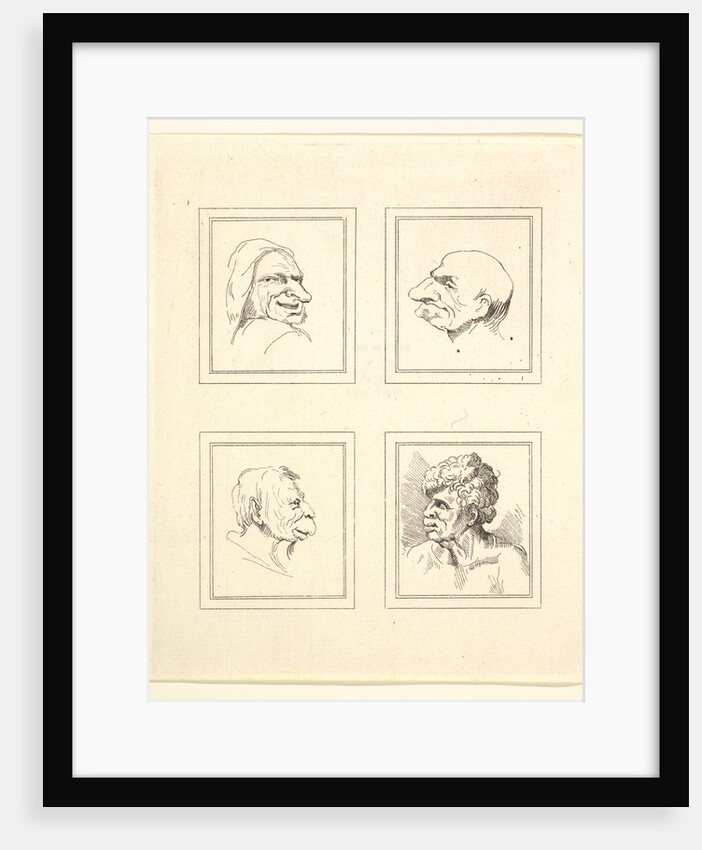 Four Heads, from Characaturas by Leonardo da Vinci, 1786 by Unknown