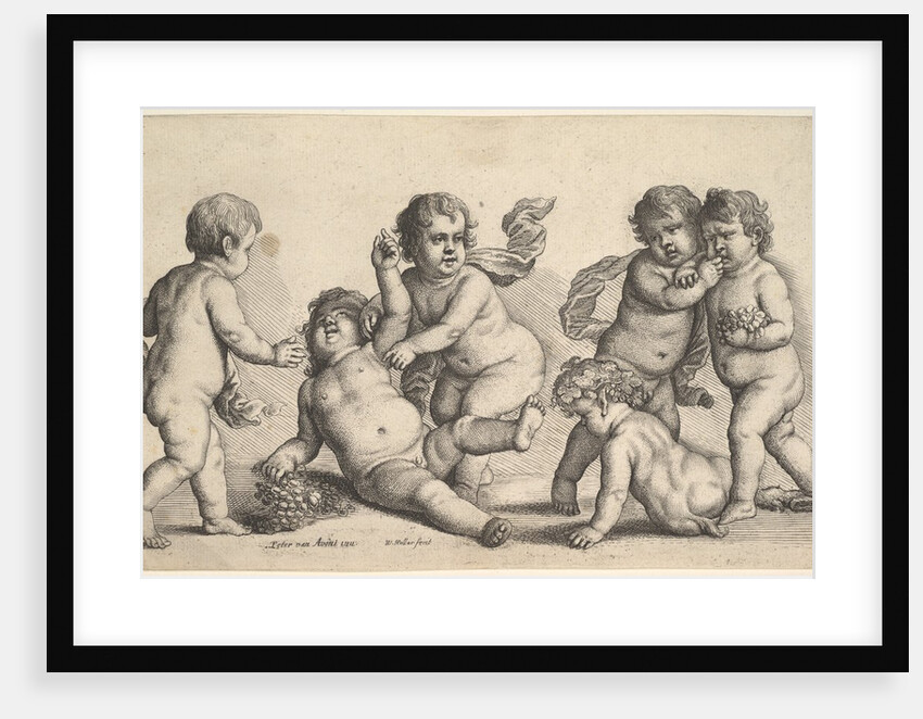 Five boys and a satyr, 1646 by Wenceslaus Hollar