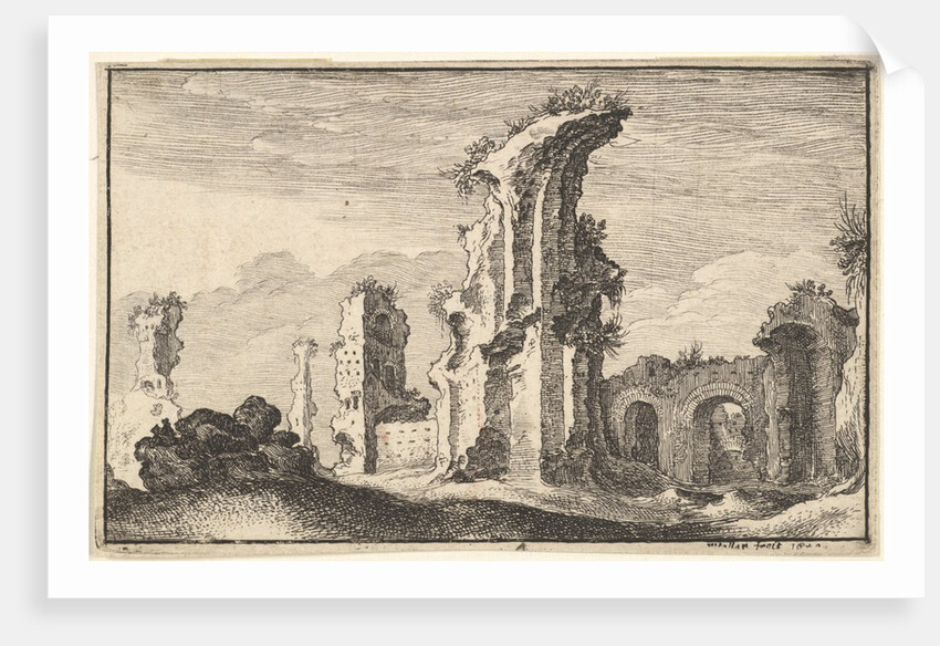 Ruins of St Croix de Jerusalem, 17th century by Wenceslaus Hollar