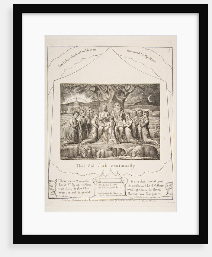 Job and His Family, from Illustrations of the Book of Job, 1825-26 by William Blake