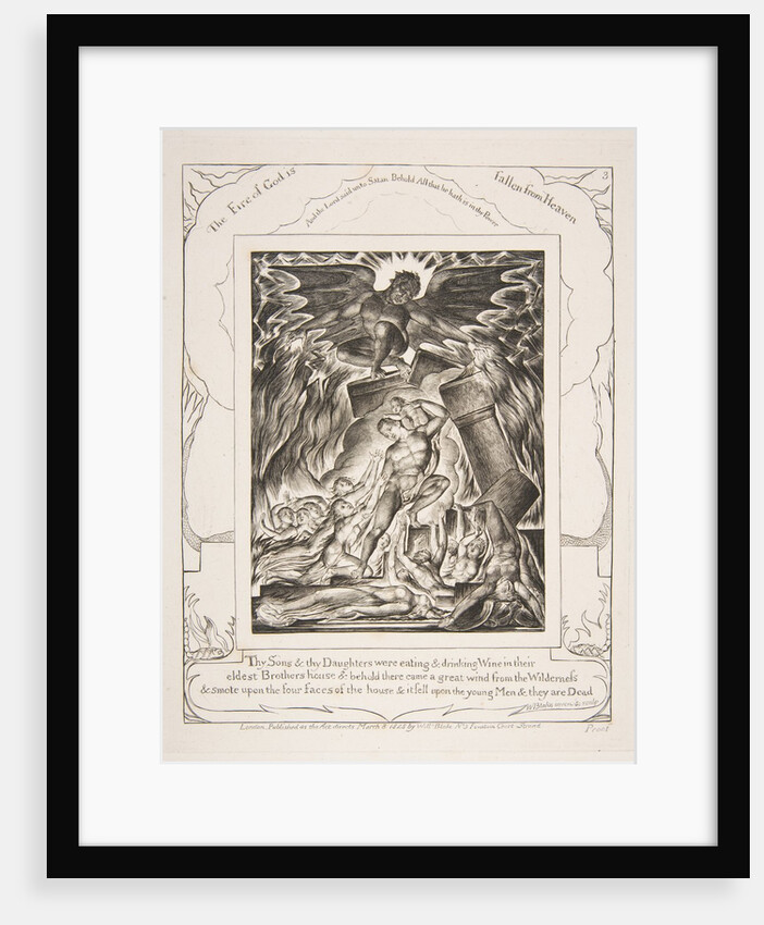 The Destruction of Job's Sons, from Illustrations of the Book of Job, 1825-26 by William Blake
