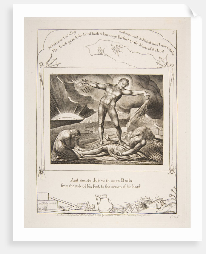 Satan Smiting Job with Boils, from Illustrations of the Book of Job, 1825-26 by William Blake