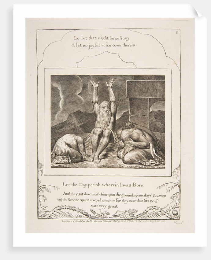Job's Despair, from Illustrations of the Book of Job, 1825-26 by William Blake