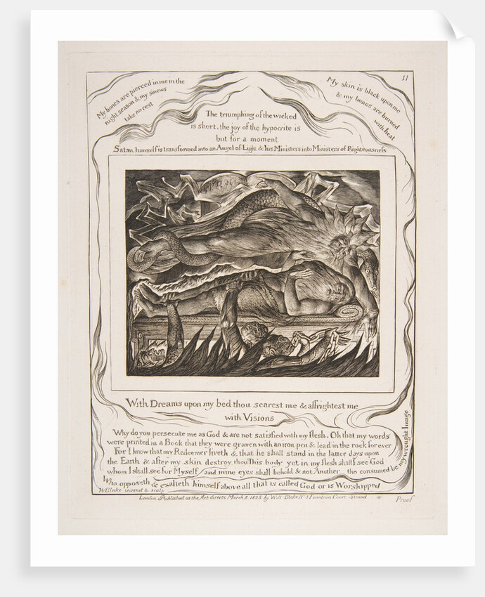 Job's Evil Dreams, from Illustrations of the Book of Job, 1825-26 by William Blake