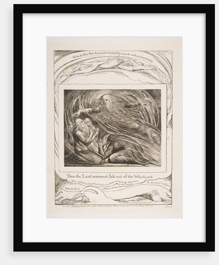 The Lord Answering Job out of the Whirlwind, from Illustrations of the Book of Job, 1825-26 by William Blake