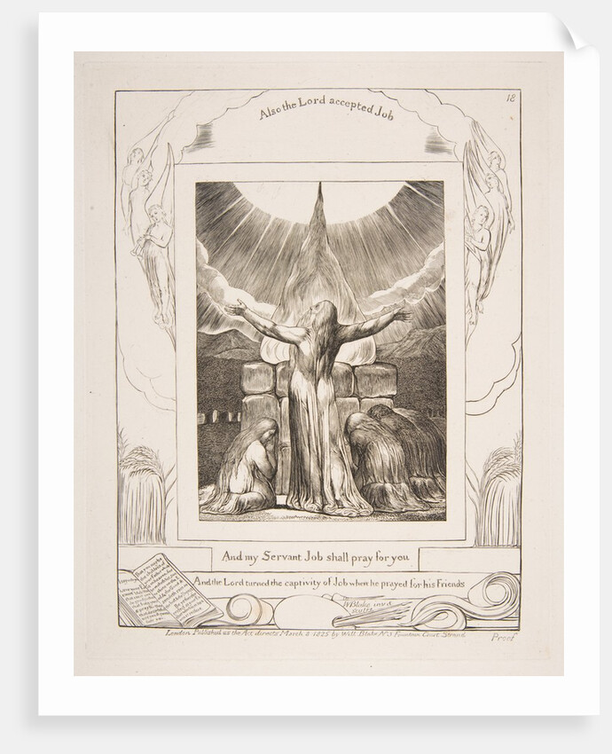 Job's Sacrifice, from Illustrations of the Book of Job, 1825-26 by William Blake
